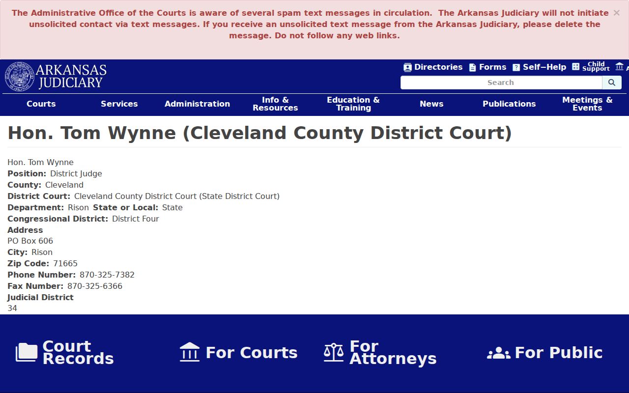 Cleveland County court calendar judicial office profile