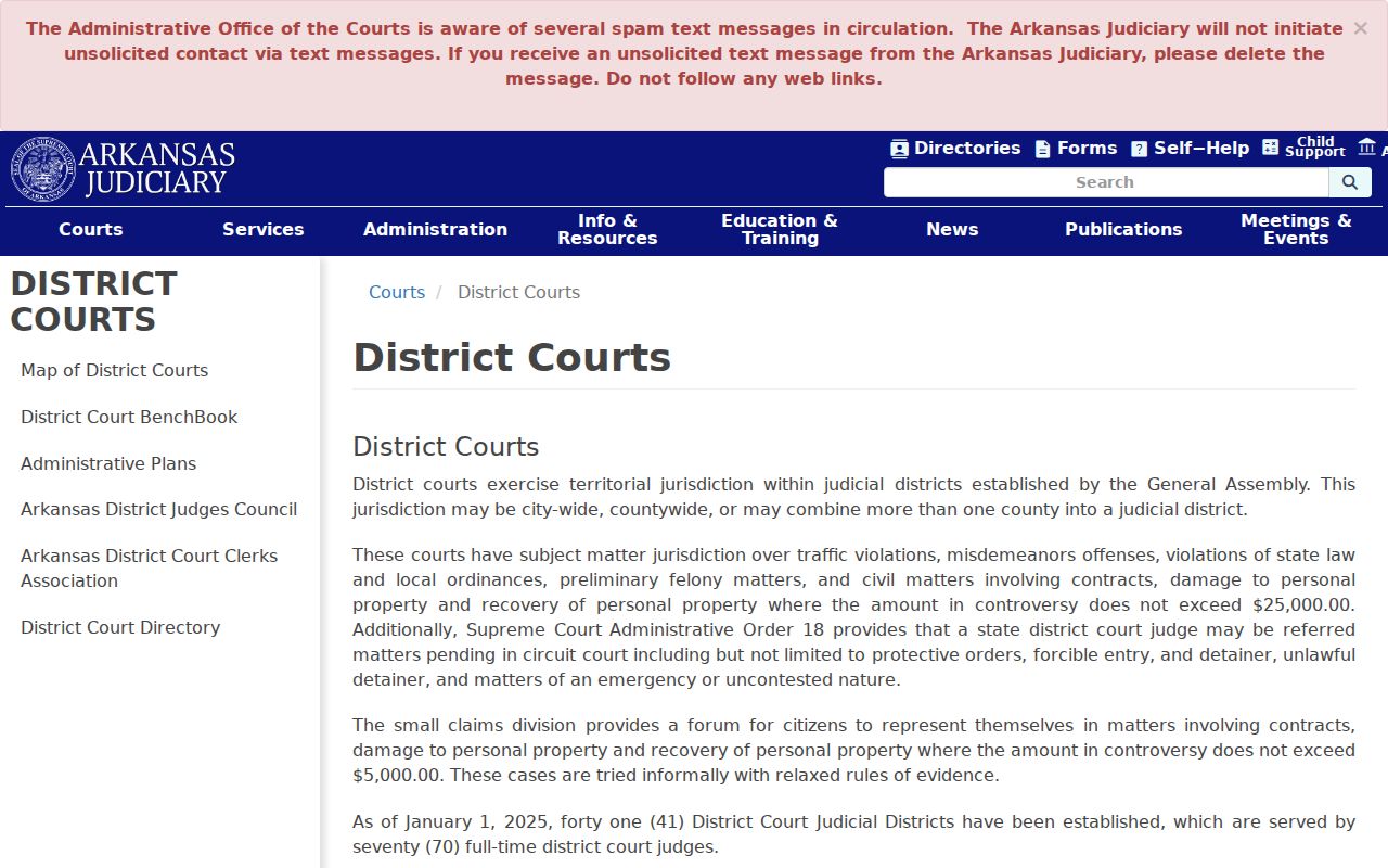 Cleveland County case search Arkansas District Courts overview