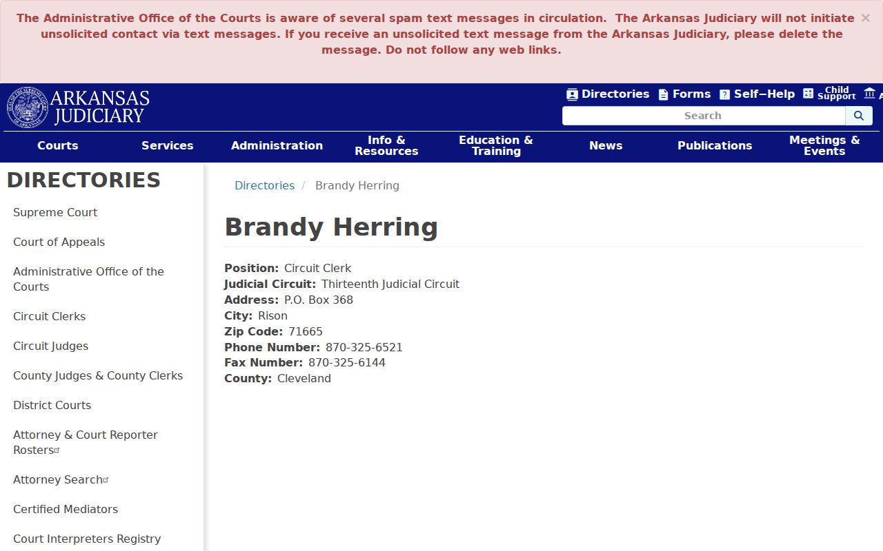 Cleveland County court docket Circuit Clerk profile